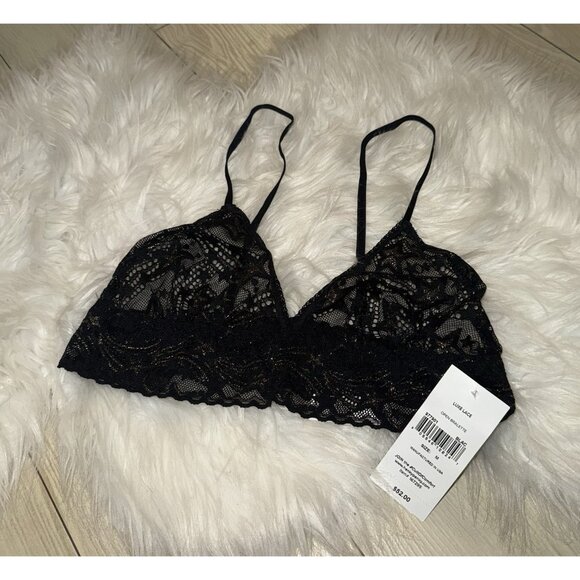 Hanky Panky Luxe Lace Open Bralette Bra Sheer Metallic Womens M Medium 167295 - Picture 1 of 5